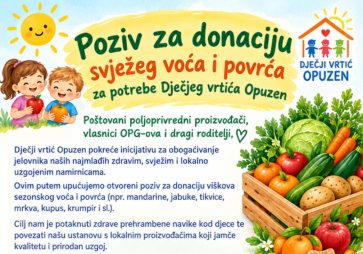 Poziv za donaciju svježih namirnica